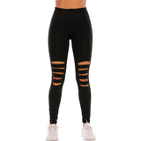Printed Leopard Print Tight Ripped High Sports