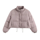 Han Version Of The East Gate Sweet Short Down Jacket Female East New Standing Collar Small White Duck Down Coat Bread Clothing-Outfit