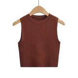Fongt Summer New Top Sleeveless Short Knitted Vest Female C83614