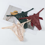 Lace Sexy Thong Women's Back Hot Bow Bikini Low-Waisted Breathable