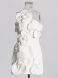 French Splicing Three-Dimensional Flower Bra Short Dress 2025 Summer New Elegant Wind To Show Thin Short Dress