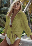 Fongt Blouse Wrinkle Cloth Vacation Bikini Sunscreen Shirt Shirt Beach Sunscreen Clothing