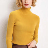 Turtleneck Slim Sweater Women Pullovers 2021 Autumn Thick Long Sleeve Basic All-match Tops Ladies Fashion Office