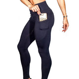 Yoga Pants Solid Color Body-Building Exercise Running Fitness Training Tights Leggings For Women-Outfit