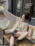 Summer Lace Thin Jacket Women Parka Casual Femal Coat Hollow Out Embroidery Floral Women Thin