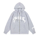 Letter Star Print Contrast Color Oversized Hoodie-Outfit