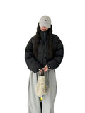Vintage Down Bread Clothes Female 2024 Winter Design Feel Double Zipper Trend Advanced Feel White Duck Down Coat-Outfit