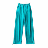 Summer New Wide-Legged Trousers Hong Kong Style Casual Floor Trousers Ladies Loose Exercise Leg Drawstring Trousers-Outfit