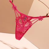 Fongt Trousers Female Water-Soluble Flower Perspective Sexy No-Scarred Seduction Summer 2025 New Low-Rise Hot Trousers Head
