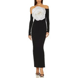 Fashion Sexy Style Dress Women 2025 Spring New Three-Dimensional Flowers Spliced High-End Women's Ass And Hips