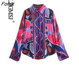 ZBZA 2023 Blouse Shirts Women Spring Long Sleeve Loose Casual Women Chic Blouses Women Tops Vintage Streetwear