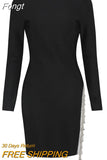 Diamond Tassel Sexy Backless Long Sleeve Tight Mini Bandage Dress 2023 New Fashion And Elegant Celebrity Party