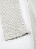 Solid Off Shoulder Slim Long Sleeve Knit-Outfit