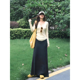 Fongt Autumn Dress With A Full Set Of Oceanish Fashion Age Reduction Knitted Shirt Women's Bag Hips Half-Body Skirt