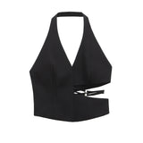 Fongt Homemade New Women's Classic Open Design Hanging Neck Blouse 2926620