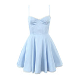 New Three-Layer Three-Dimensional Steel Ring Lace Spliced Mini Suspender Dress-Outfit