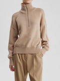 Sweaters for Women 2023 Thickening Fashion Half High Collar Zipper Pullover Oversize Autumn/Winter Warm Women's