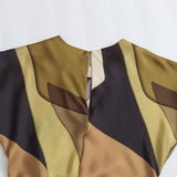 Spring Pleated Printed Silk Satin Dress 2454163-Outfit