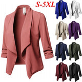Wise Hot Style Slim Long Sleeve Pleated Suit Collar Solid Color Versatile Small Suit Jacket Size 10-Outfit