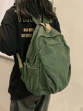 Vintage Wash College School Backpack-Outfit