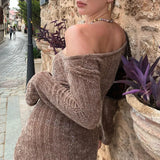 Vintage Chenille Long Sleeve Mini Dress-Outfit