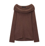 Fongt Lazy Shoulder Shoulder Knit Shirt Sweater