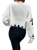 Fongt Tweated Sweater Women's Long-Sleeved Loose-Fitting Knitted Shirt