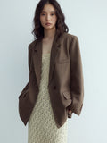 [Daihe] Autumn New Leisure Temperament Lapel Foundation Joker Single Row A Button Suit Jacket H7079-Outfit