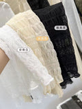 Fongt Air Fluttering Jacket Pleated Wood Ear Net Gauze Bottom Clothes Female Ultra Thin Perspective Pile Collar Lace Unlined Upper Garment-Outfit