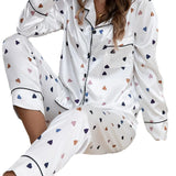 Fongt 2024 New Creative Love Pajamas Comfortable Home Clothing Simple Fashion Leisure And Comfort Suit-Outfit