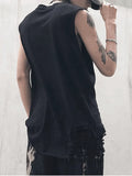 Men's Punk Distressed Vest-Outfit