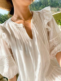 Fongt New White French Dress Holiday Style Bubble Sleeve Short Skirt Girl Fairy Korean Small Man