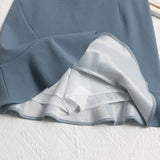 Real Shooting Small Lotus Leaf Side Fishtail Short Skirt Anti-Light High-Rise Thin A Word Bag Hip Skirt
