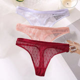 G-String Sexy Mesh Transparent Lace Panties Women Underwear Pantys Low-Waist Female Underpants Perspective Briefs
