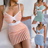 Fongt Wind Shooting Spring And Summer Sexy Slenched High-Waisted Knitted Sling Bag Hip Skirt Women's Clothing