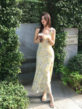 Fongt Xixi 13 Lines 2025 Spring New Retro Temperament Print Pure Desire High-Waisted Sling Dress Women 88250