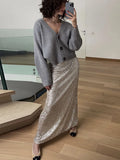 Fongt Spring And Autumn Explosion Women's Long Sleeves Blouse Long-Sleeved Dress Squin