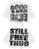 Fongt Cool Boy New English Before And After Printing 毛棉 Five-Sleeved T-Shirt Round Collar Top