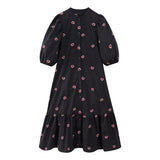 2024 New Simple And Generous Embroidered Flower Medium-Length Dress 4786067-Outfit