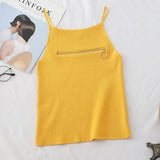 Hottie Sexy Care Machine Chest Zipper Slings Summer Dress Women Wear Repair Small Vest
