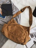Large Canvas Satchel Bag-Outfit