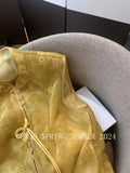 Chinese Style Golden Yellow National Style Sleeveless Vest With Sleeveless Collar Temperament Retro Show Thin Folded Vest-Outfit