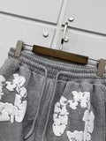 2024 New Black And Gray Printed Shorts For Men And Women With High Quality Rope Shorts-Outfit