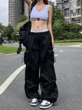 Punk Ruched Baggy Cargo Pants-Outfit