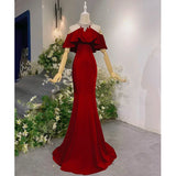 Engagement Dress Girl Light Extravagant Evening Dress Pink Toast Bridal Small Fishtail Senior Vocal