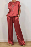 Fongt And Summer 2025 New Trendy Loose Shirt Broad Leg Trousers Casual Set