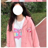 Fongt Soft Sister Student Cartoon Meal Jk Coat Zipper Koloumi Cotton Hoodie Jade Cinnamon Dog Print