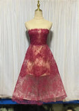 Sheer Lace Layered Strapless Midi Dress-Outfit