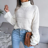 Fongt Red Explosion Autumn And Winter High-Neck Long Sleeve Hollow Casual Base Knitted Sweater Women's Clothing