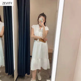 New women v neck solid short sleeve vestido elastic waist sashes midi dress chic female hem ruffles casual dresses
